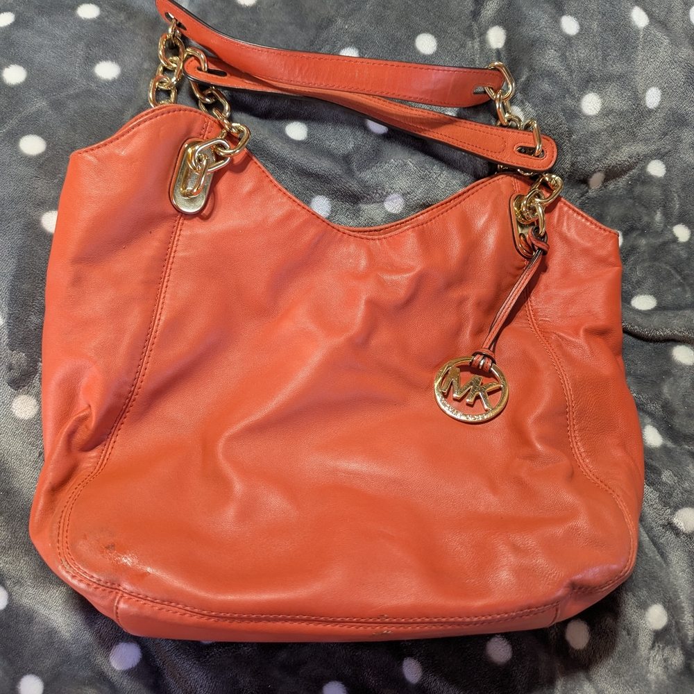 Michael Kors Orange Leather Shoulder Bag